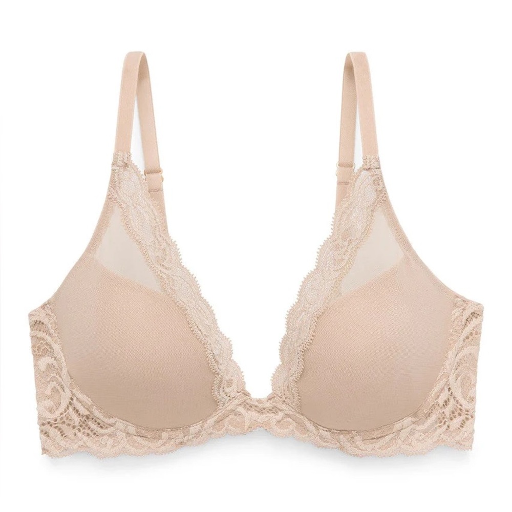 Natori Feathers Plunge Bra 730023 – 32C, Café (Light Wear)